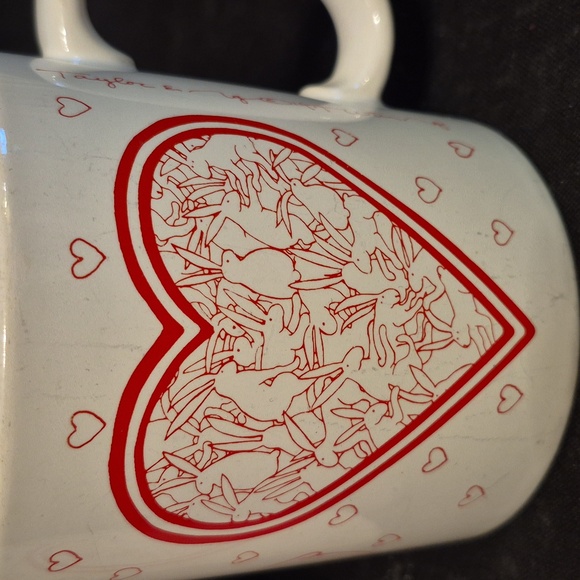 Pair Of Rare Taylor And NG Naughty Rabbit Bunny Valentine Heart Coffee Cups 1979 - Picture 2 of 8